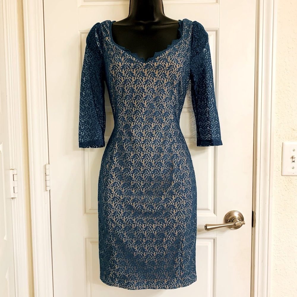 Teal Turquoise lace dress 🌿🦋